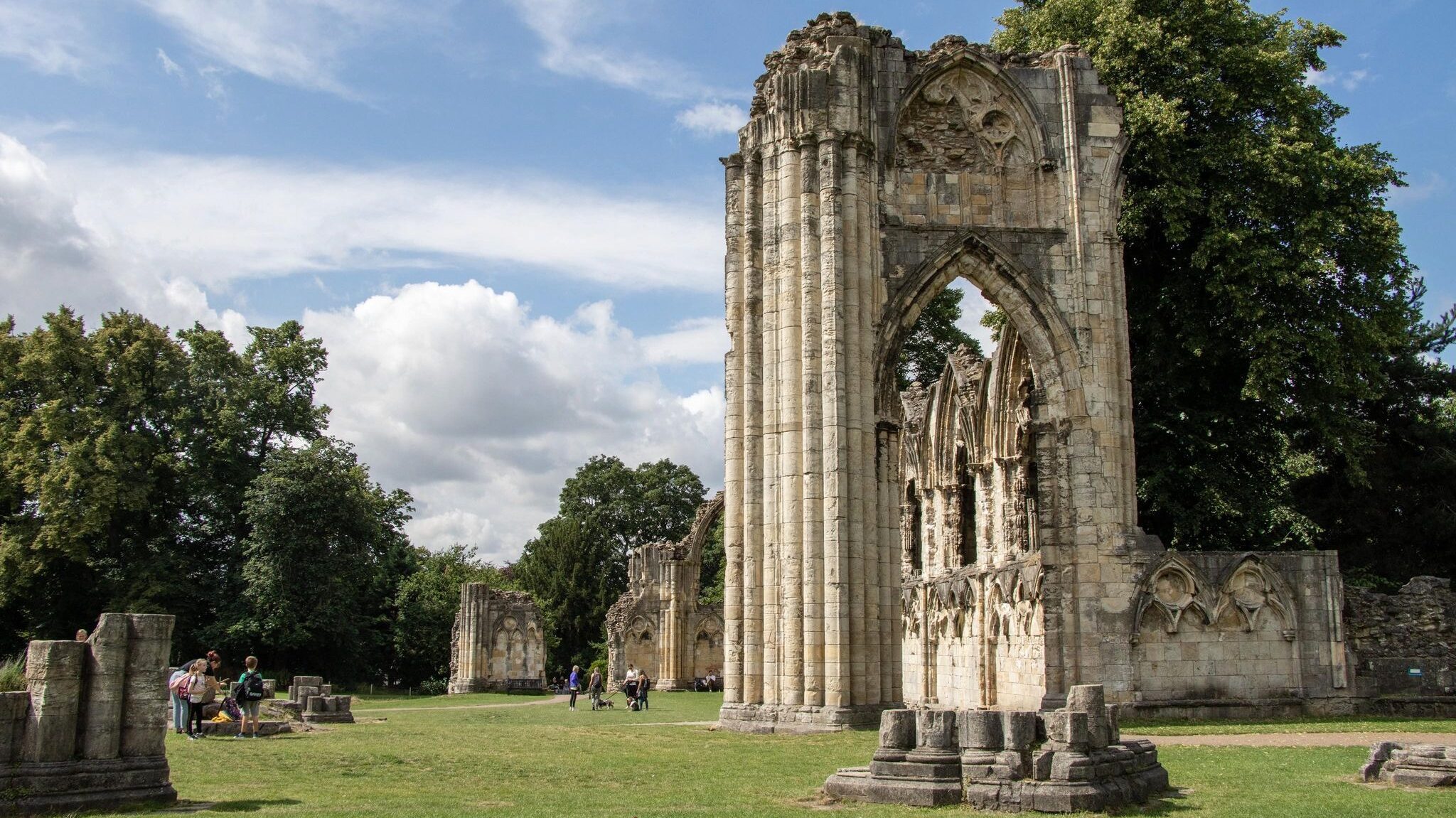 Ruins of medieval abbey in York.