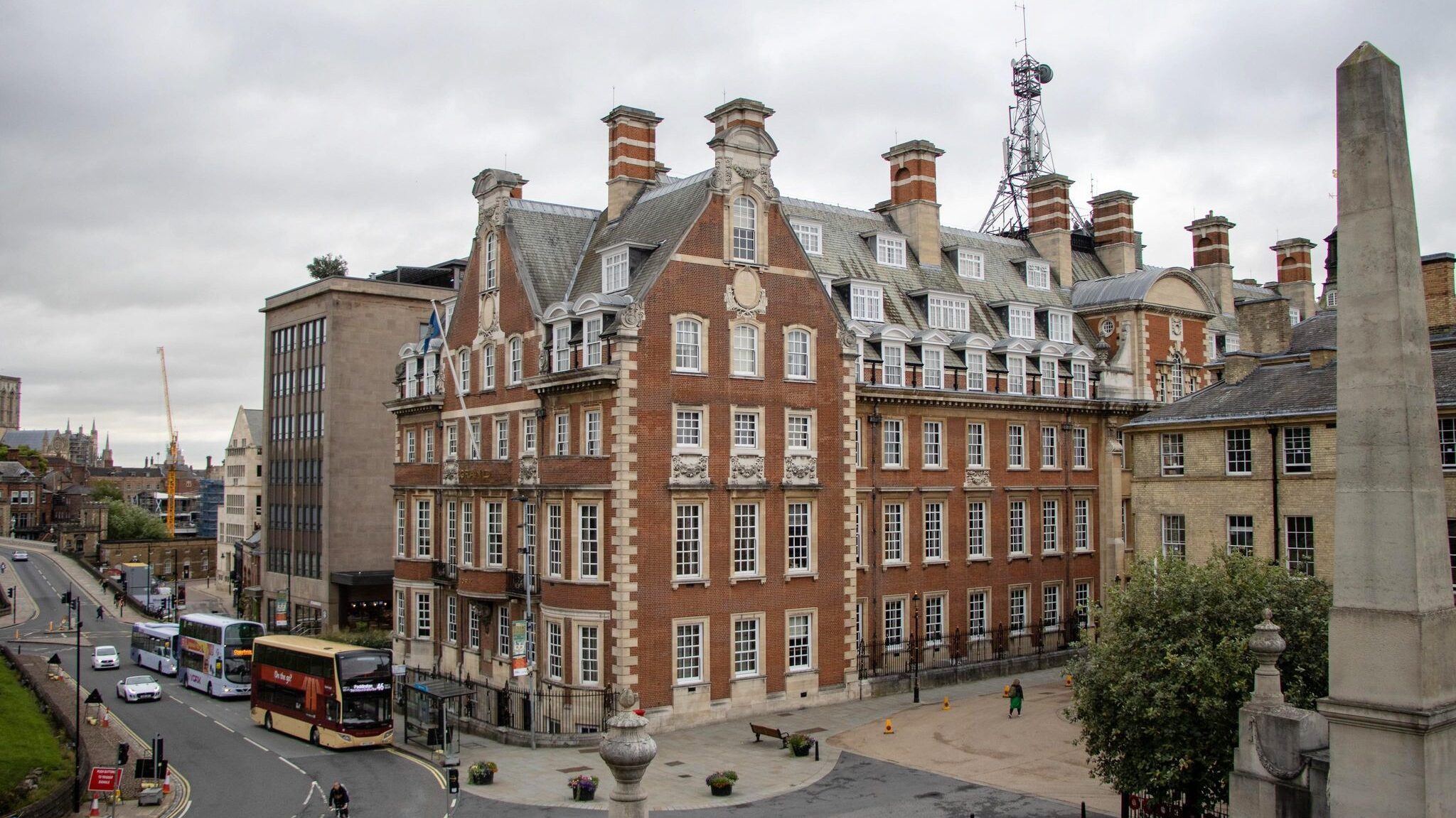 View of historical hotel in York.