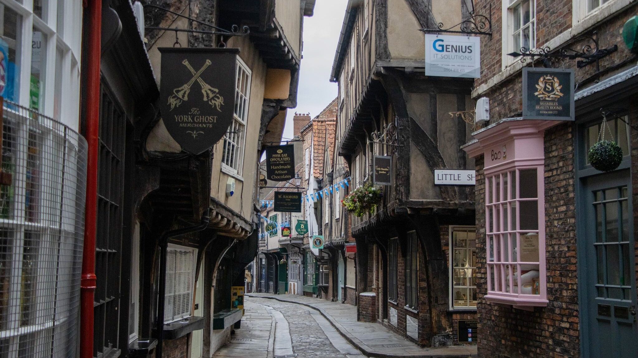 Historic Shambles street in York.