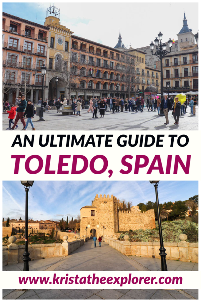 Plaza and medieval bridge in Toledo.