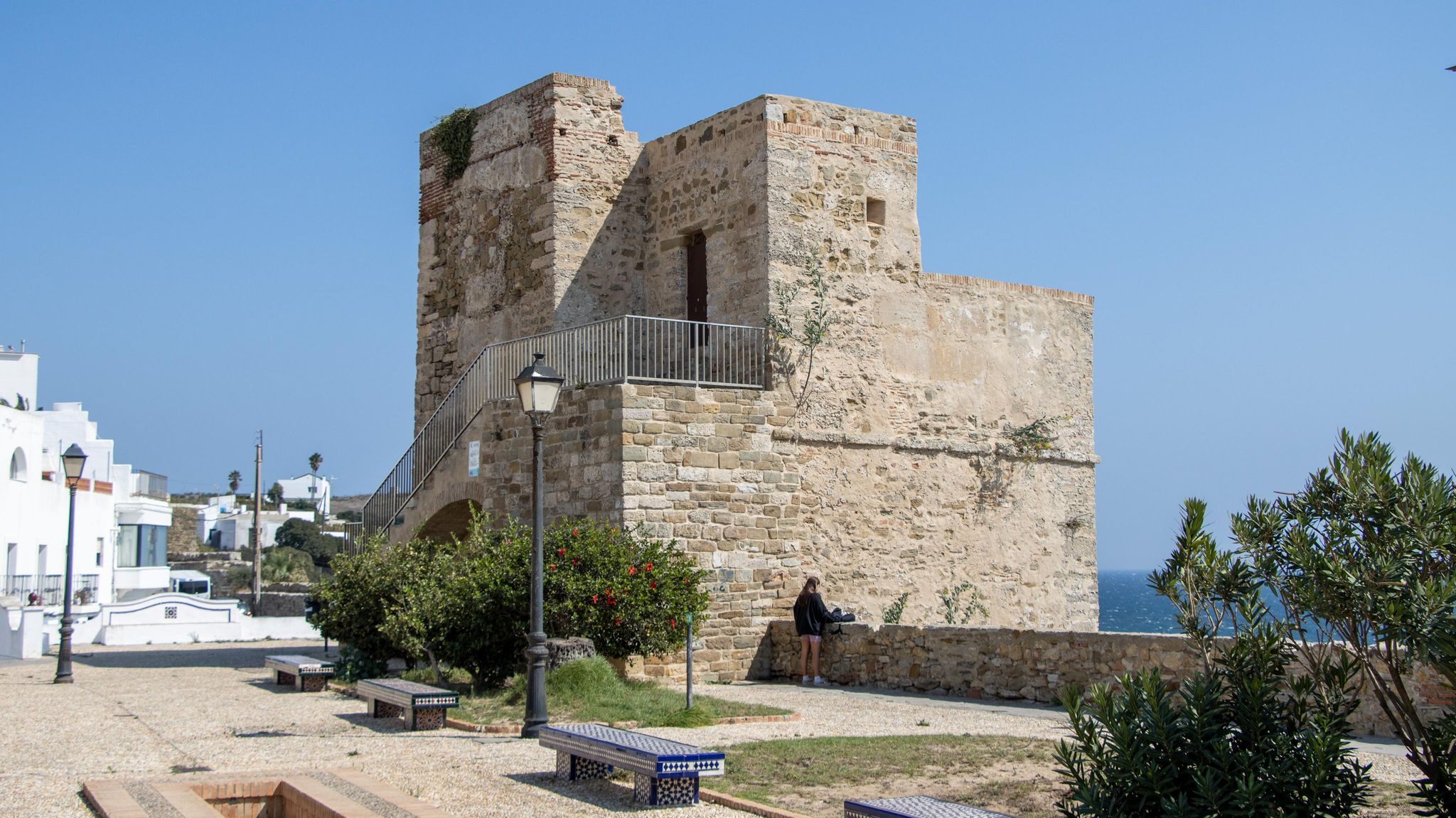 Medieval tower on viewpoint in Tarifa.