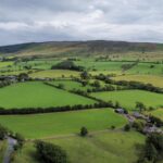 Aerial view of the countryside in the Forest of Bowland.