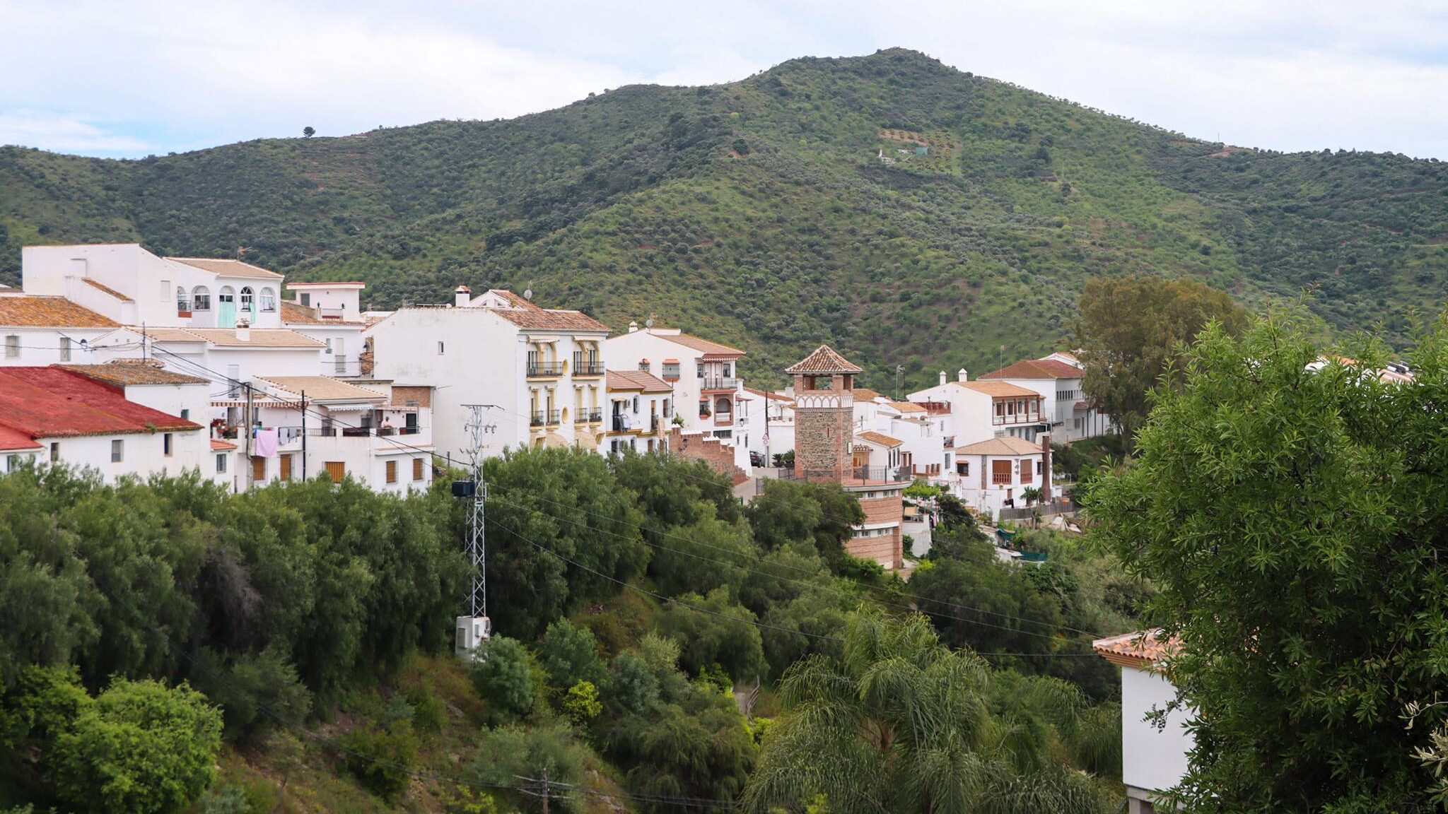 View of white village in Malaga.