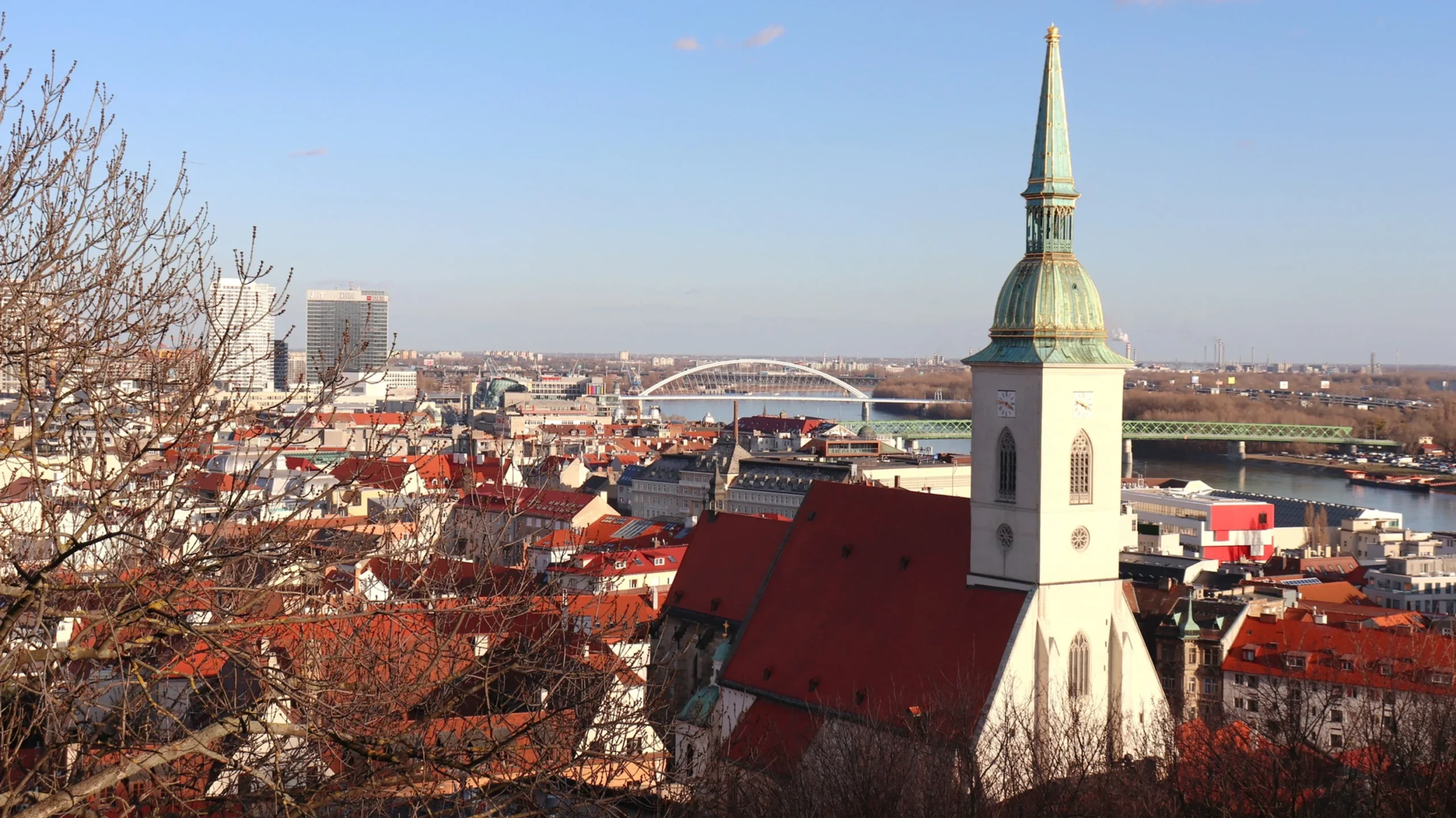 View of Bratislava's old town from castle.