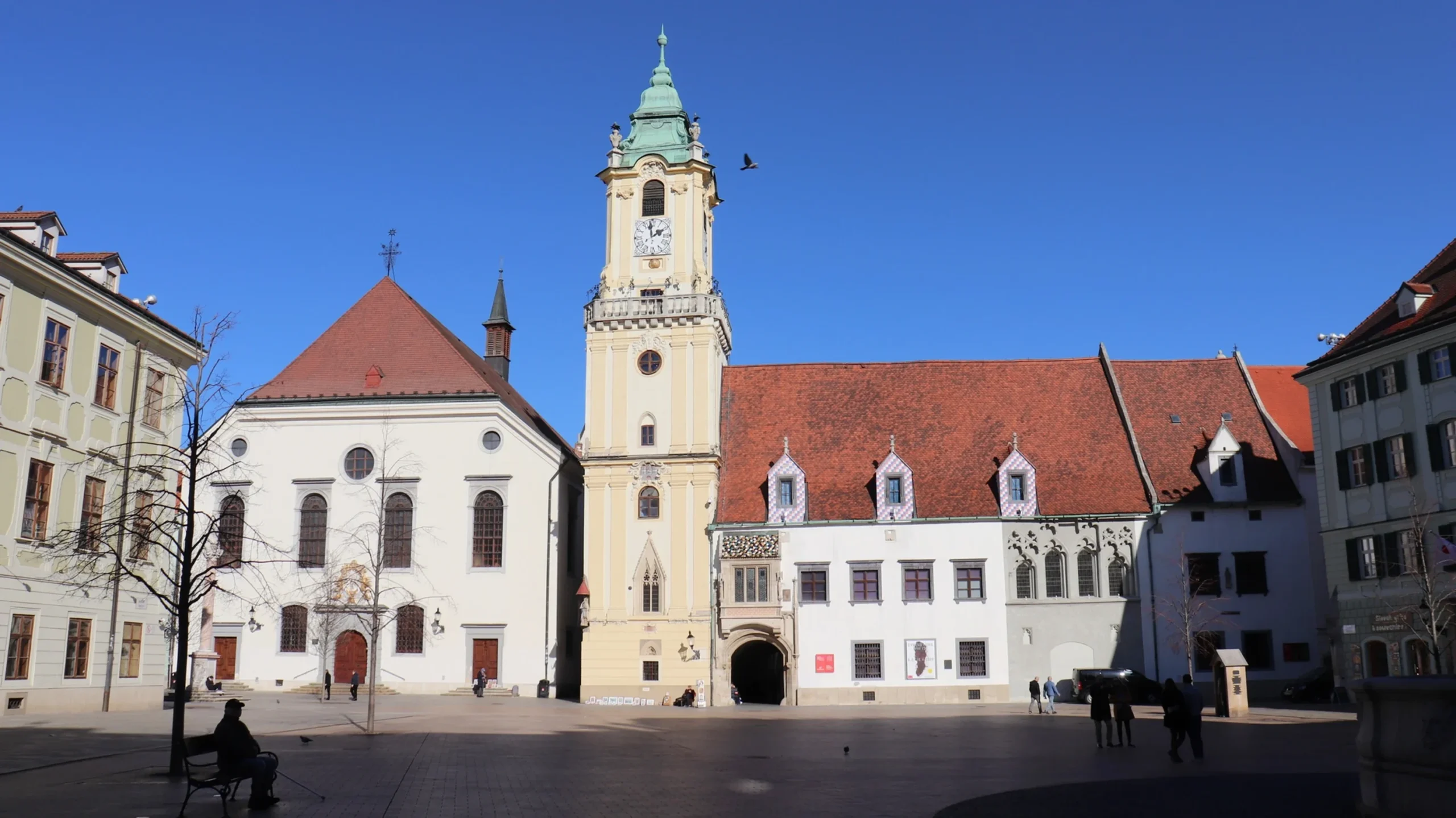 Main square in the old town of Bratislava.