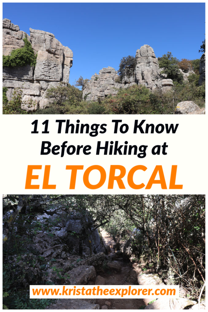 Two views of hiking El Torcal near Antequera.