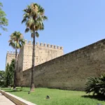 Castle walls and tower in Jerez.