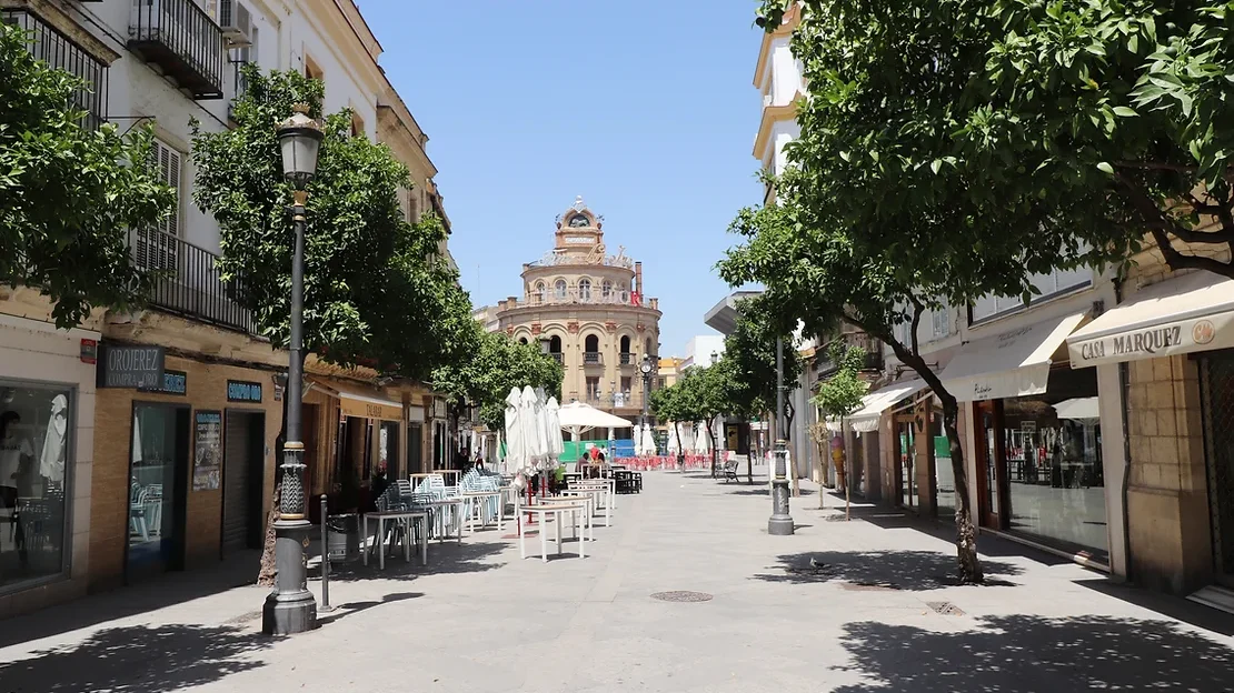 Main shopping street in Jerez old town.