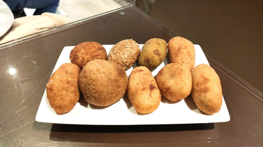 Fresh handmade croquettes in Toledo.