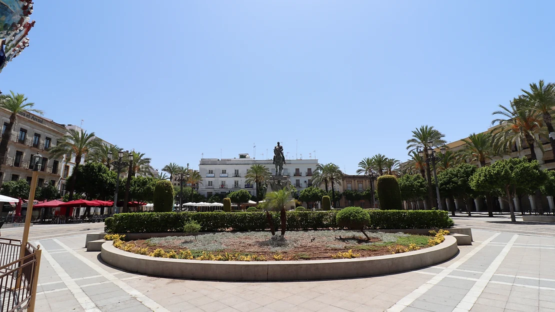 Large plaza in the centre of Jerez old town.