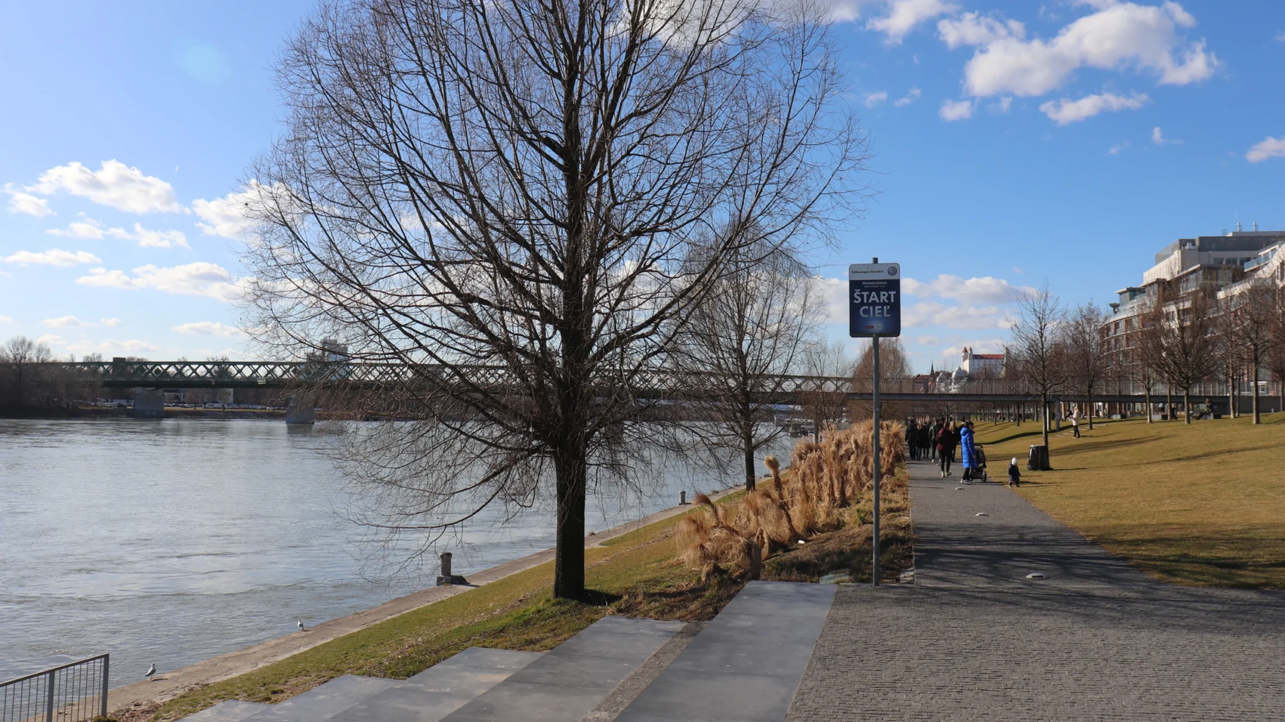 Path along the Danube River in Bratislava.