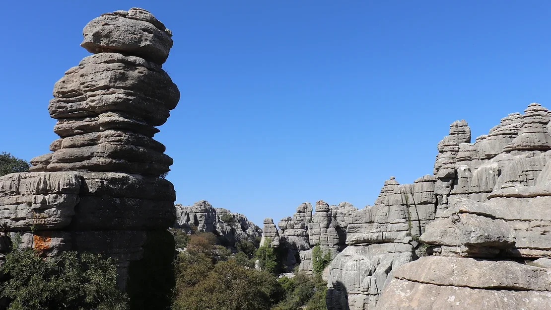 Rock formations in Antequera one of the most unique places to visit in Andalusia.