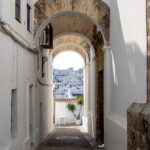 Arab arch between stone walls.