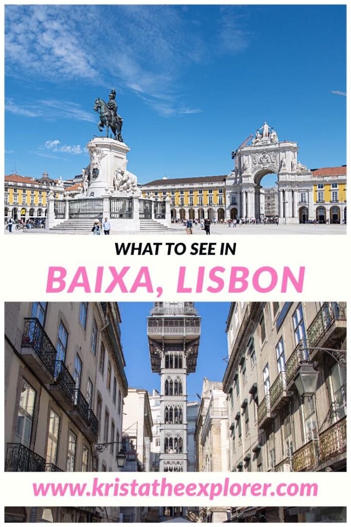 Main square in Lisbon and outdoor elevator. 