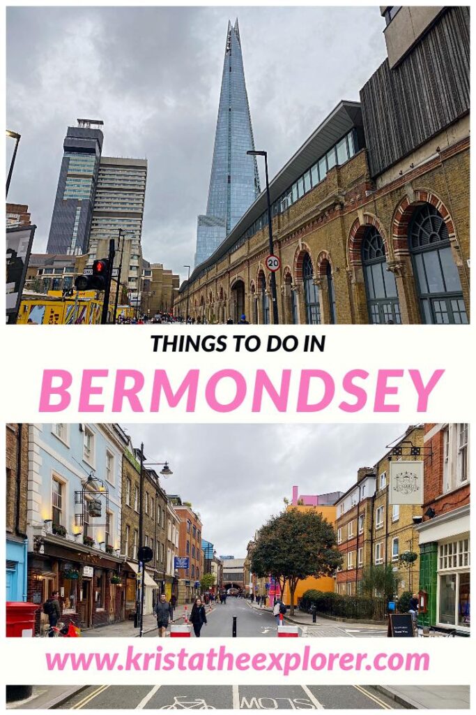 Shard in London and street in Bermondsey. 