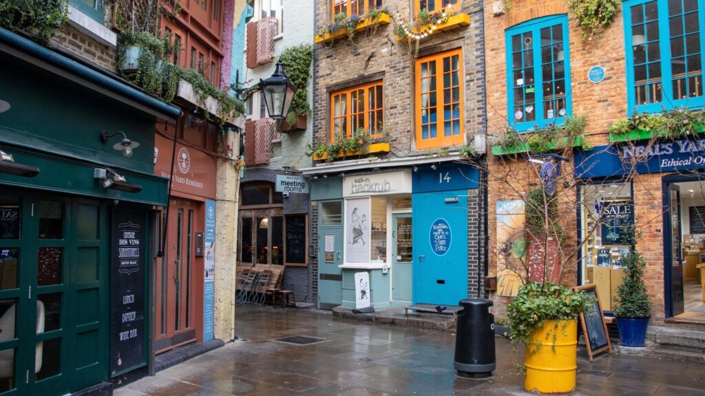 Colourful corner in centre of London.