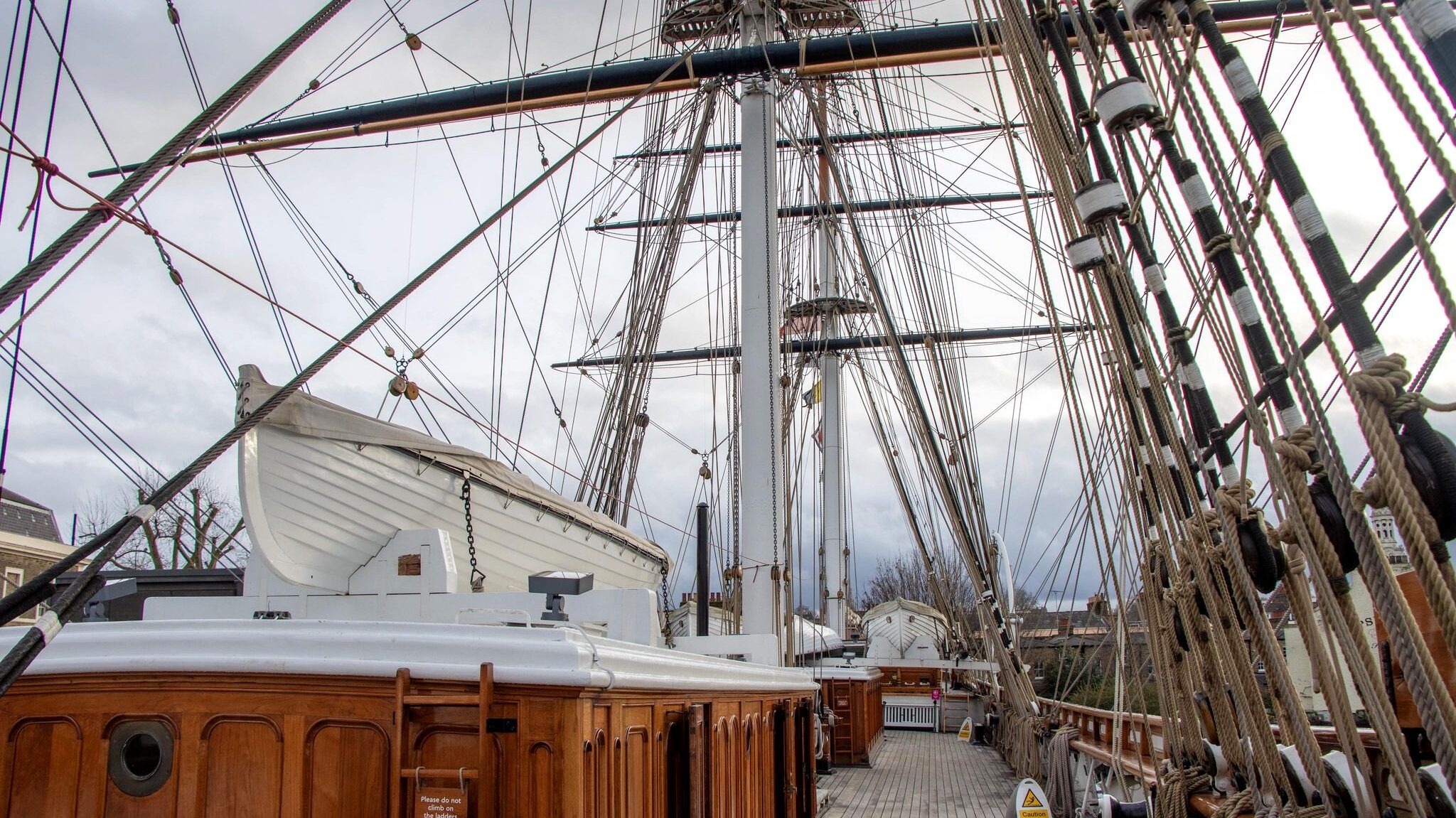 Main deck of a trader ship in London.