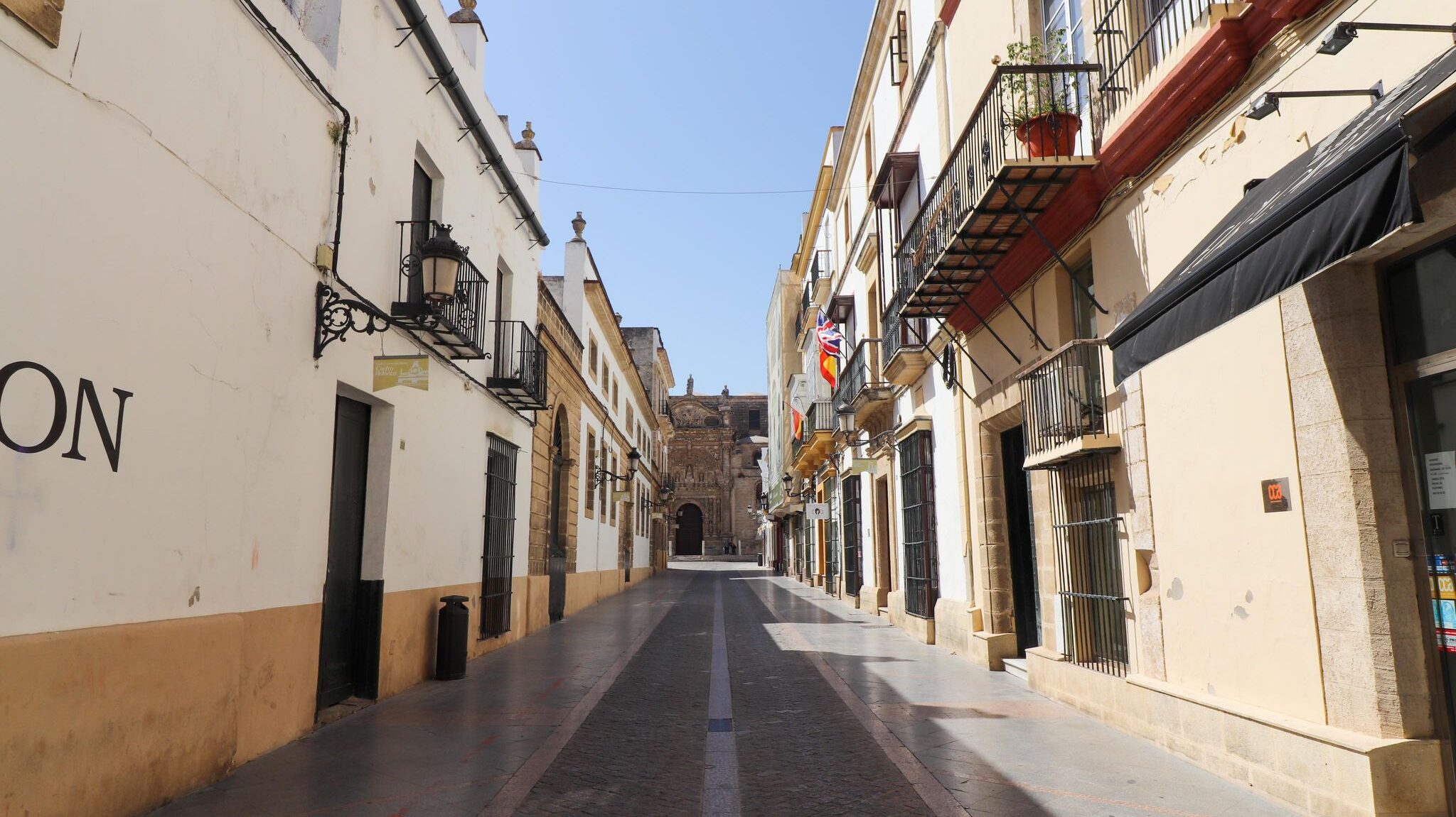 Old street in El Puerto near coast.