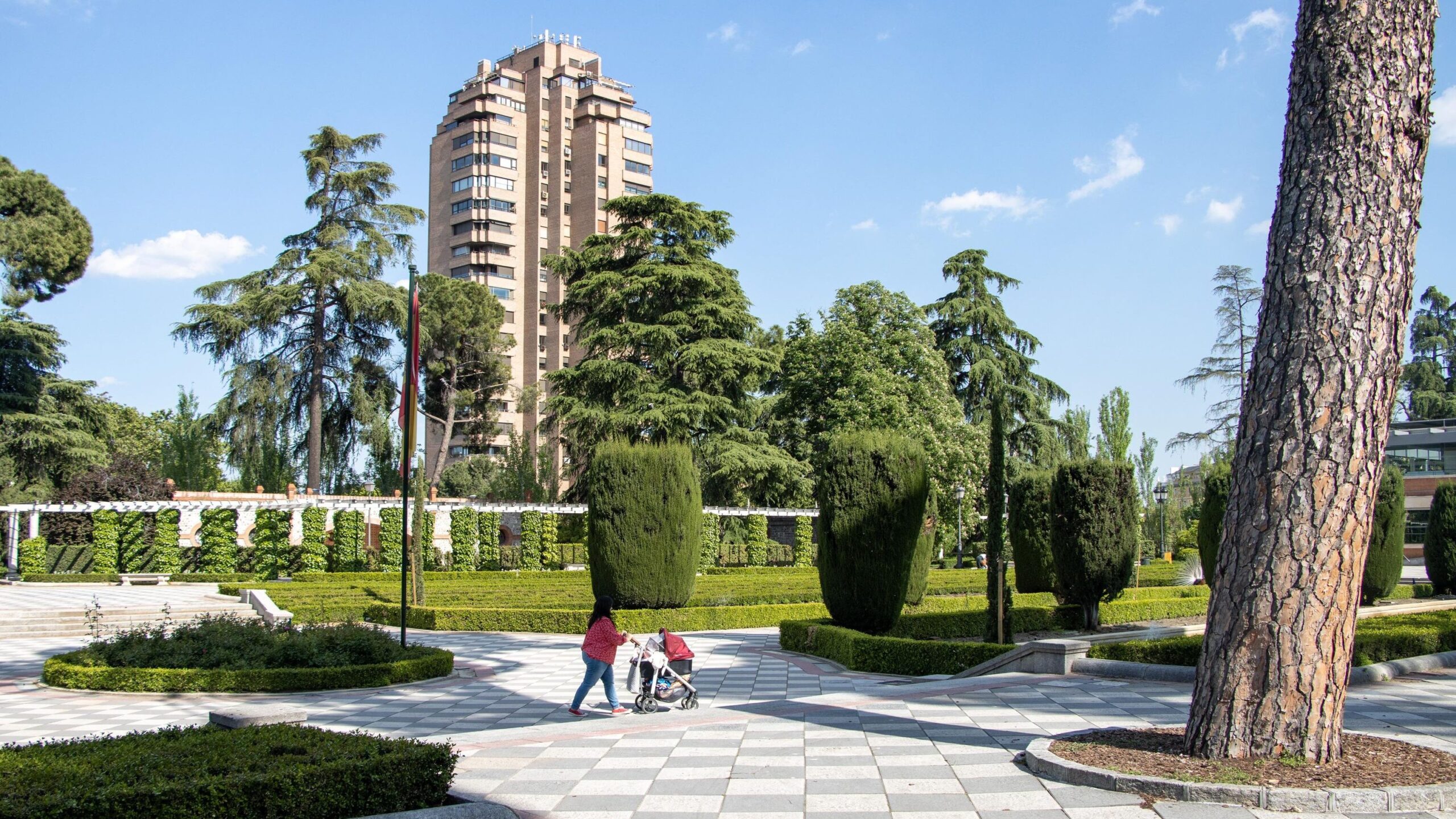 Gardens inside Retiro Park in Madrid.