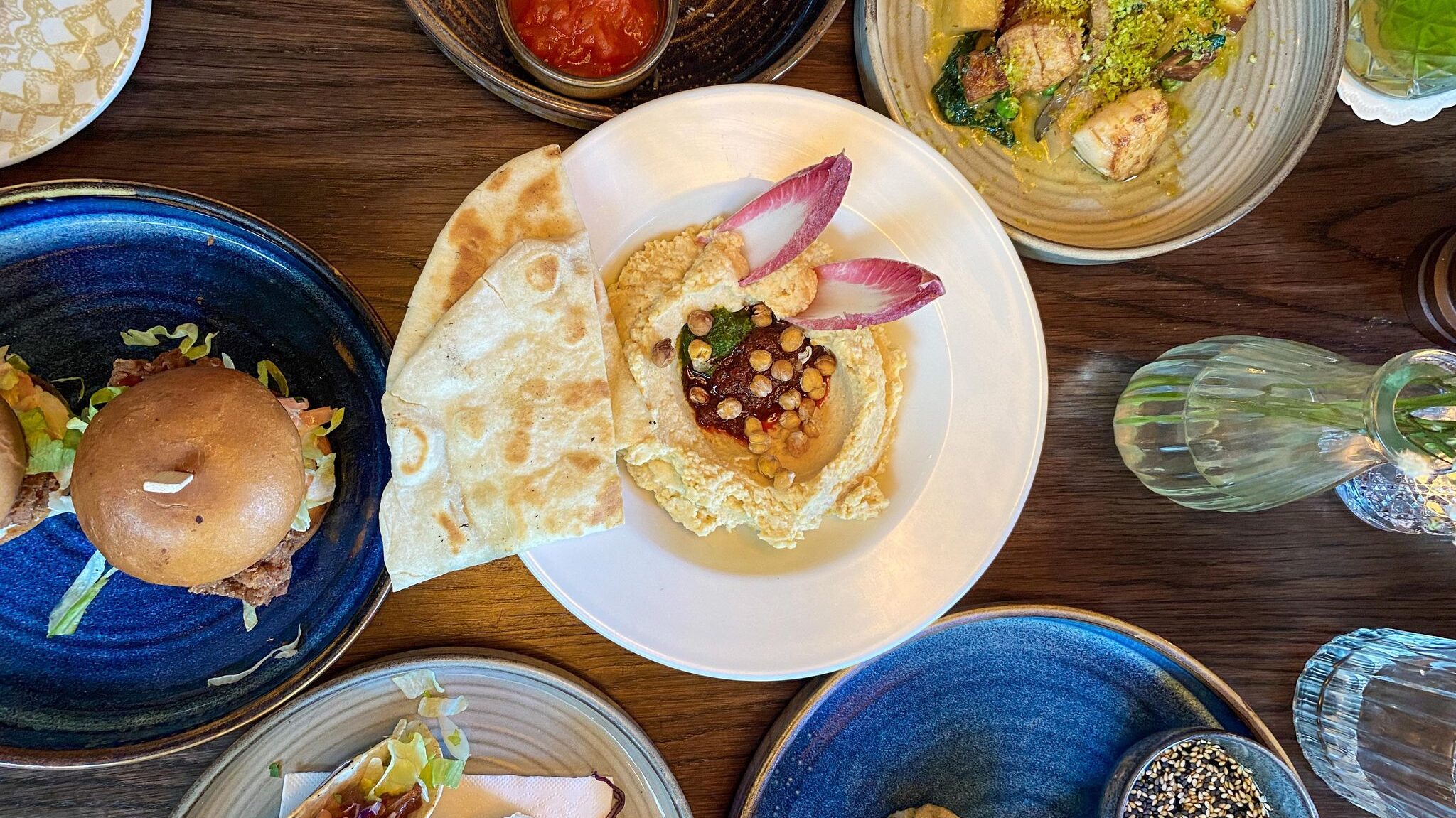 Selection of small plates at restaurant in Lytham.