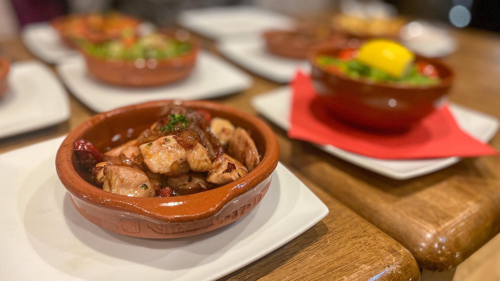 Table full of tapas dishes in Blackpool.