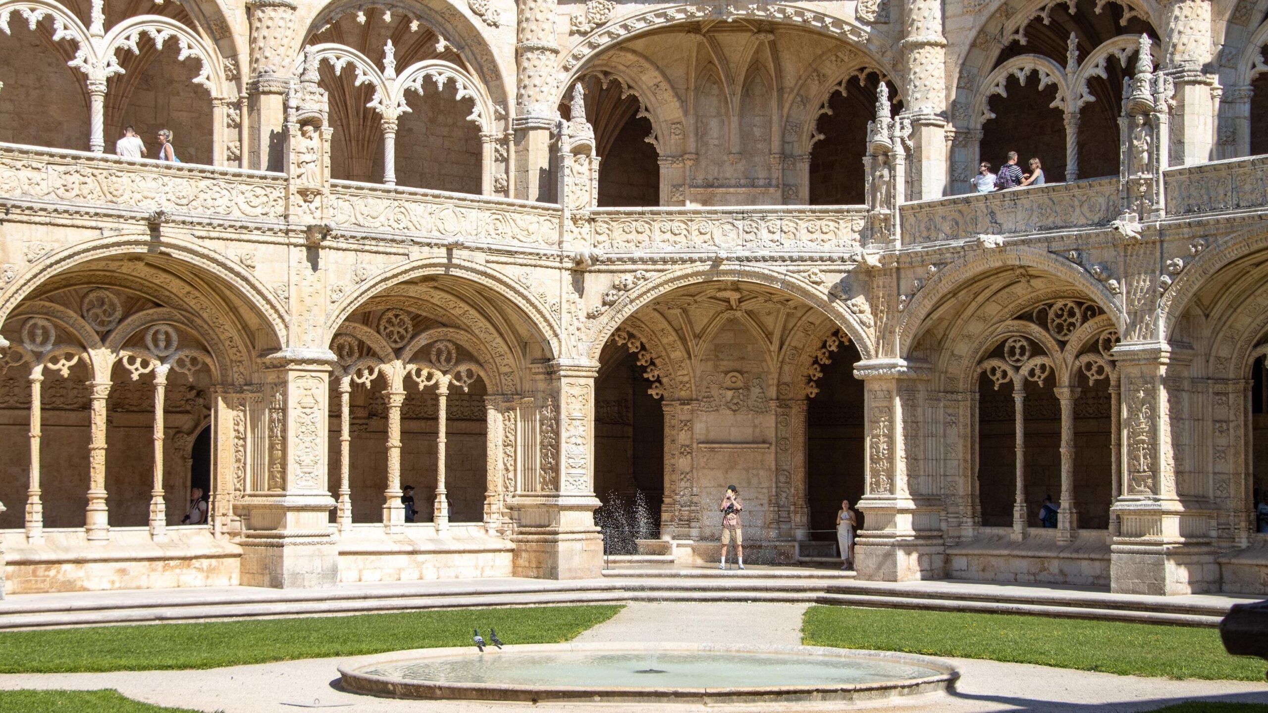 Inner courtyard of monastery one day in Belem.