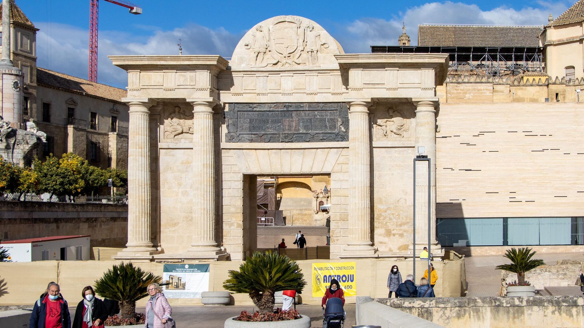 Roman arch in old town Cordoba.