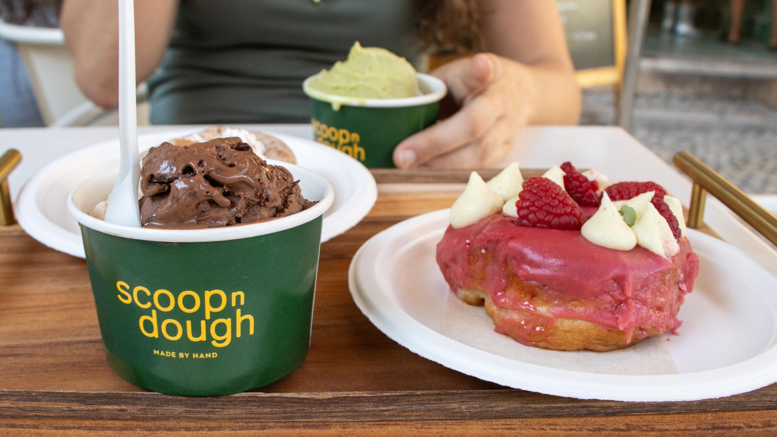 Vegan ice cream and donut in Lisbon.