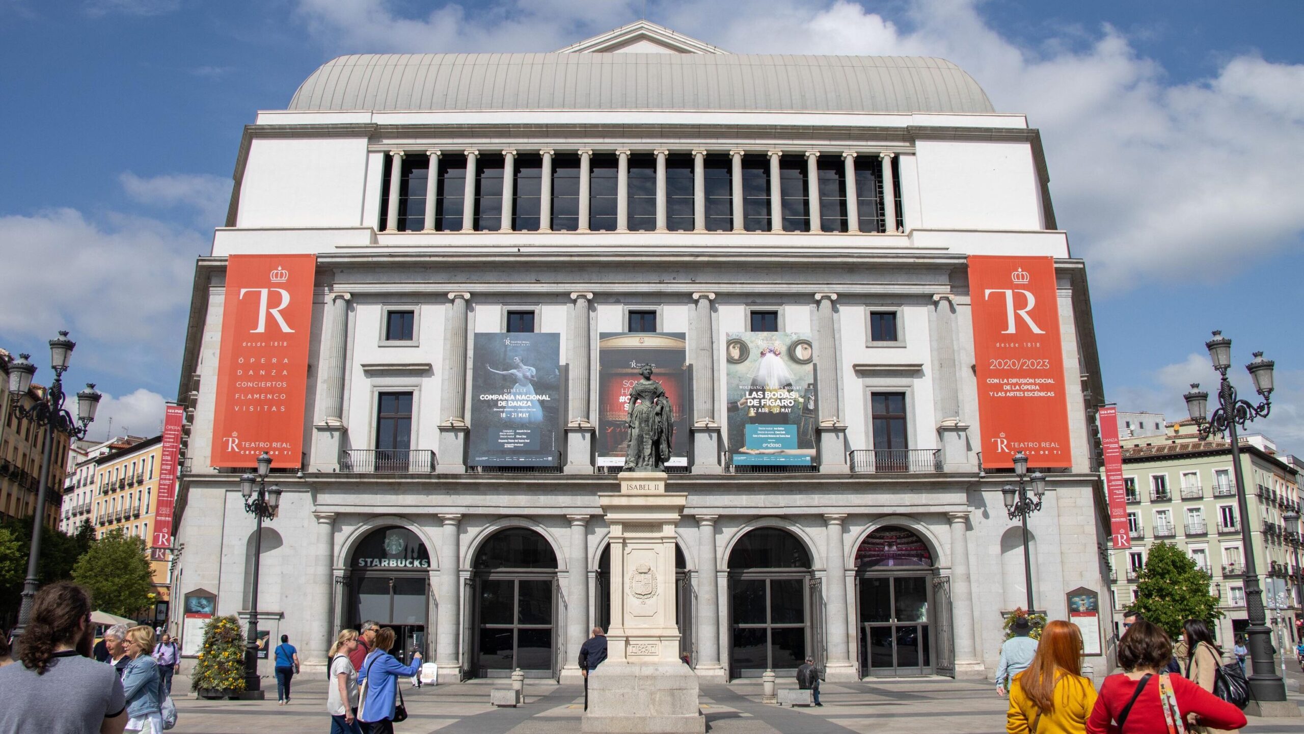 Exterior of royal theatre in Madrid.