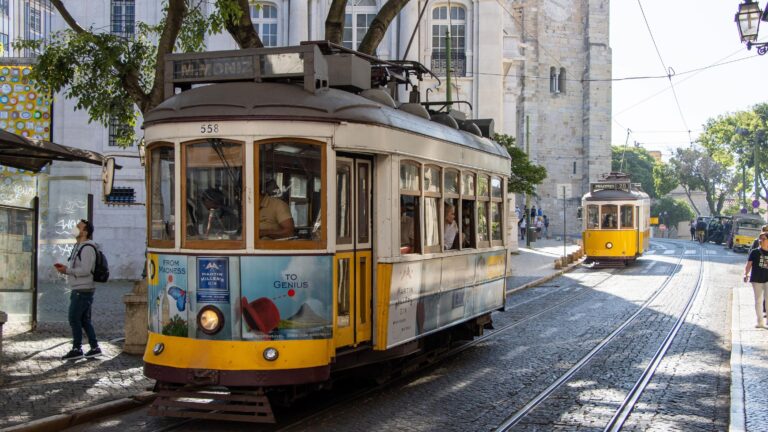 Yellow tram experiences in Lisbon.