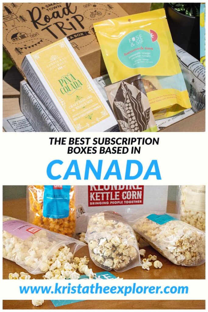 Summer subscription box and bags of popcorn open on table.