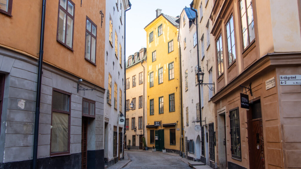 Street in the old town of Stockholm.
