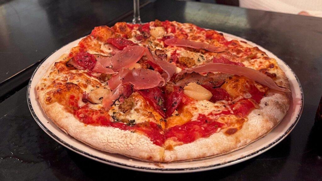 Pazzo Stratford | Krista the Explorer Pepperoni pizza with thick crust.