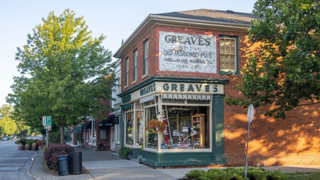 Side of historic shop in Niagara.