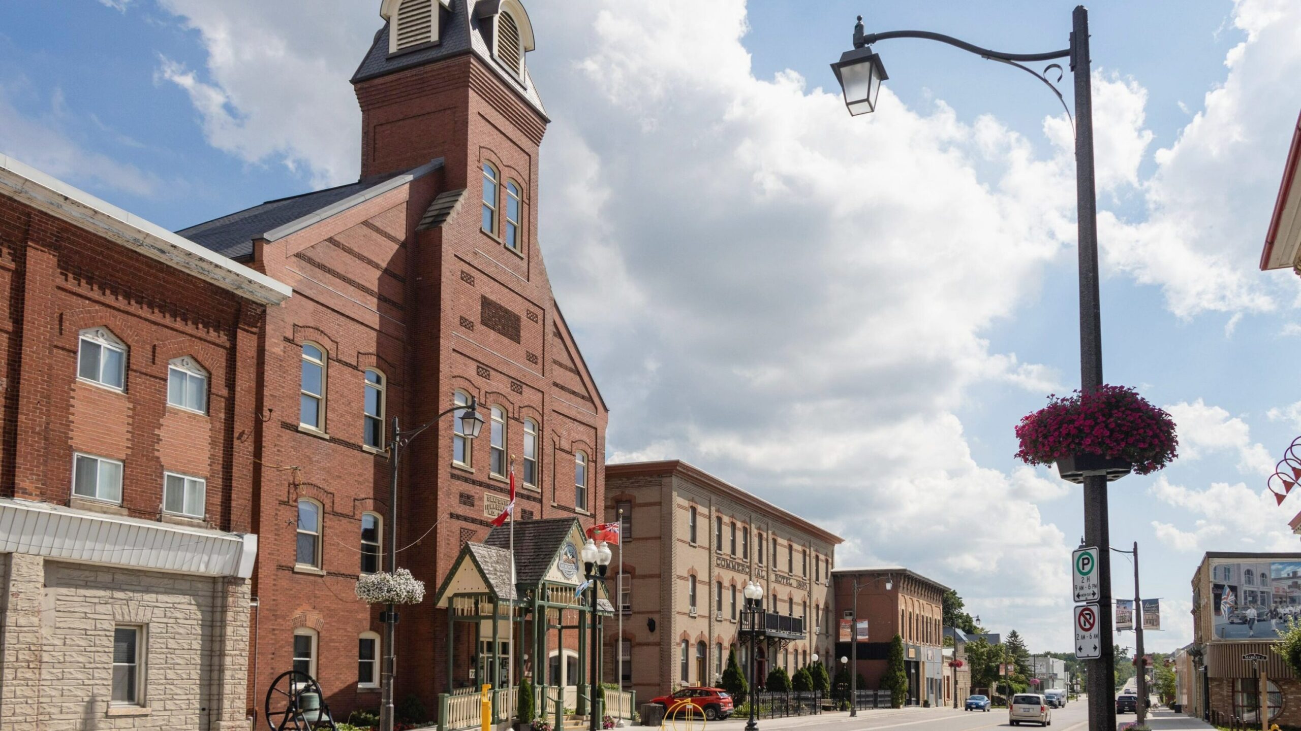 Main street in Seaforth smalls towns in southwestern Ontario.