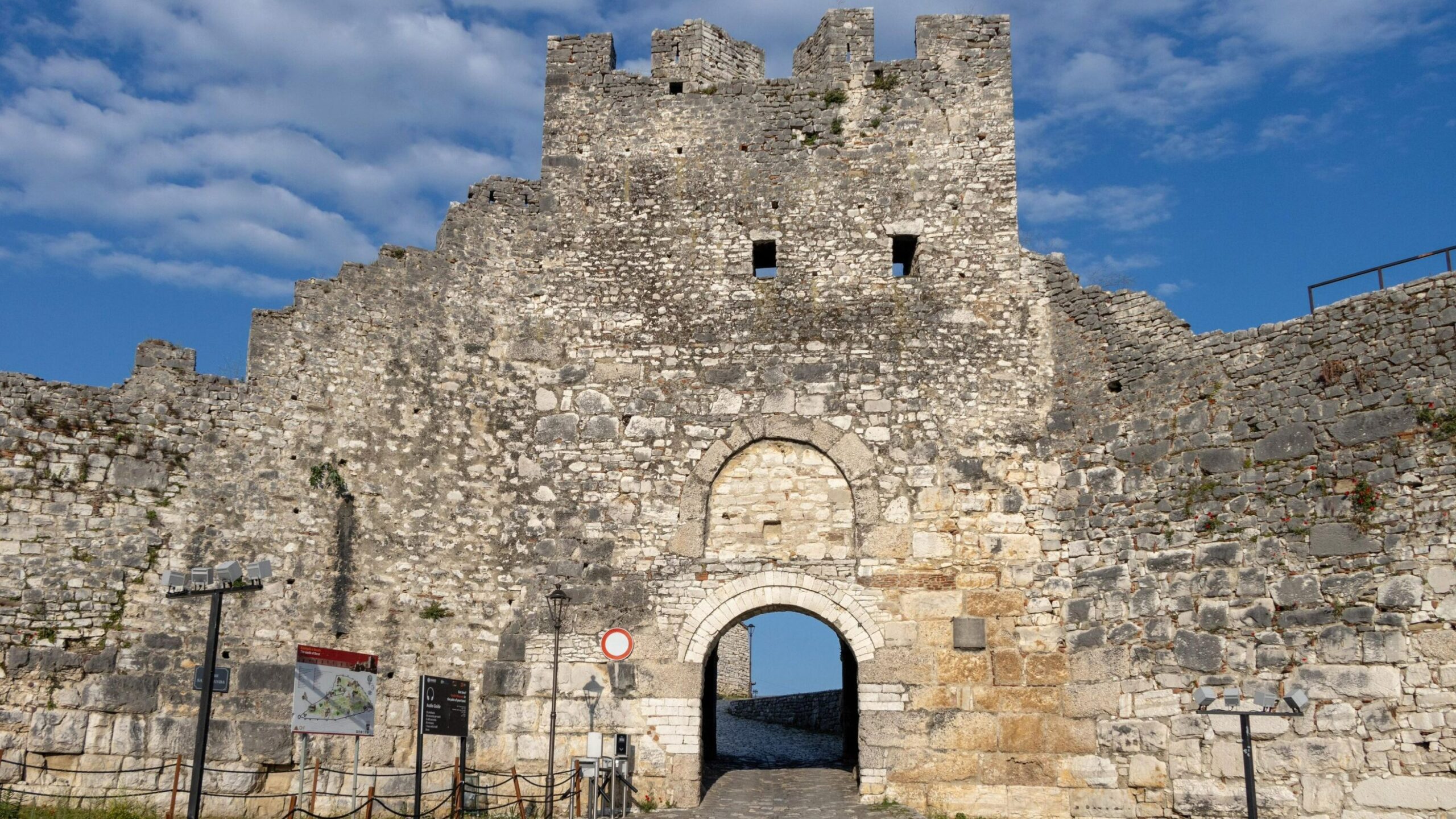 Remains of medieval castle in Berat.