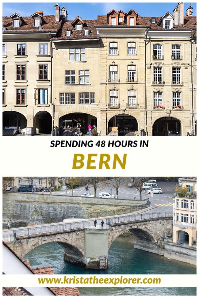 Historic row of arcades and bridge 2 days in Bern.