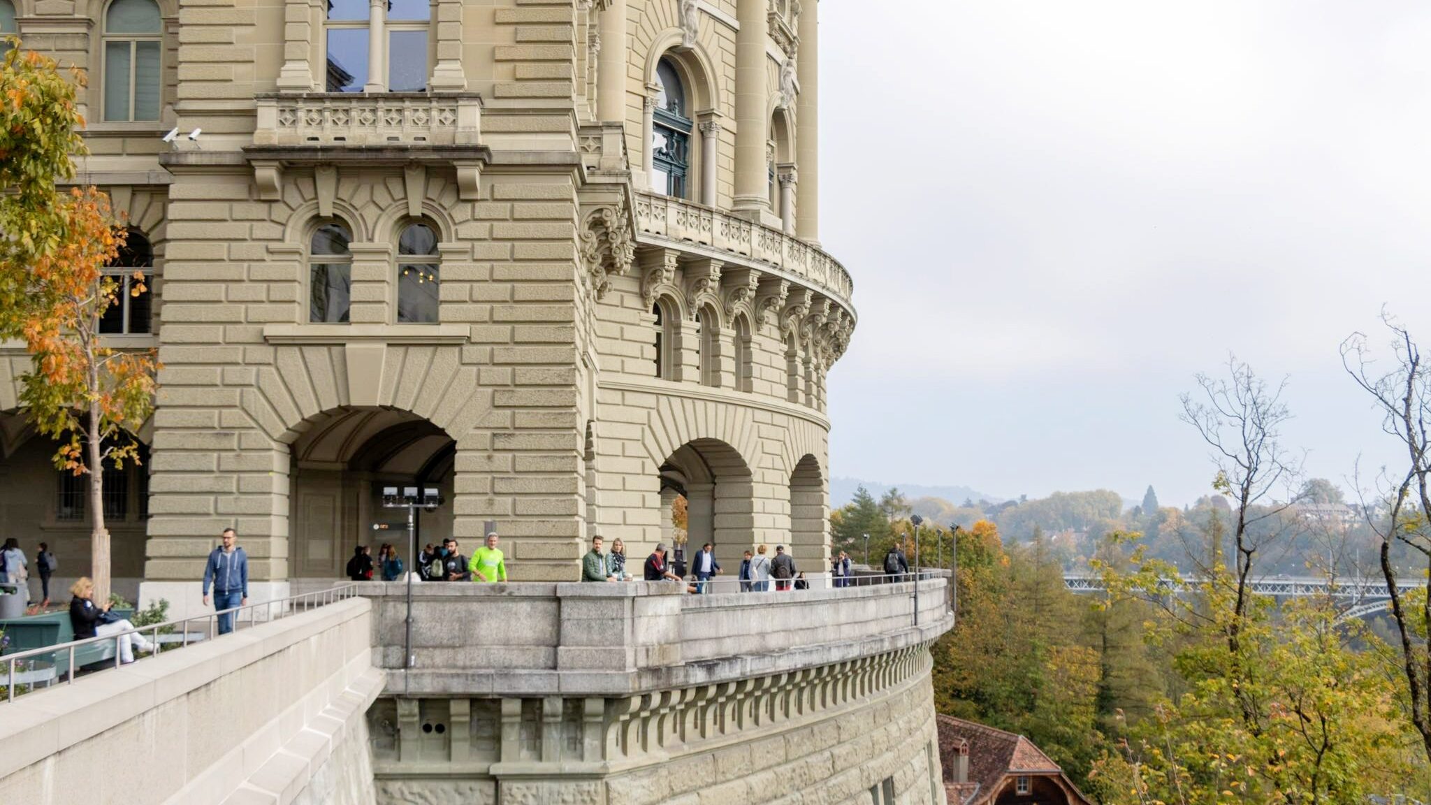 Outside viewpoint from Bern's parliament house.