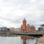 Waterfront path next to Cardiff Bay.