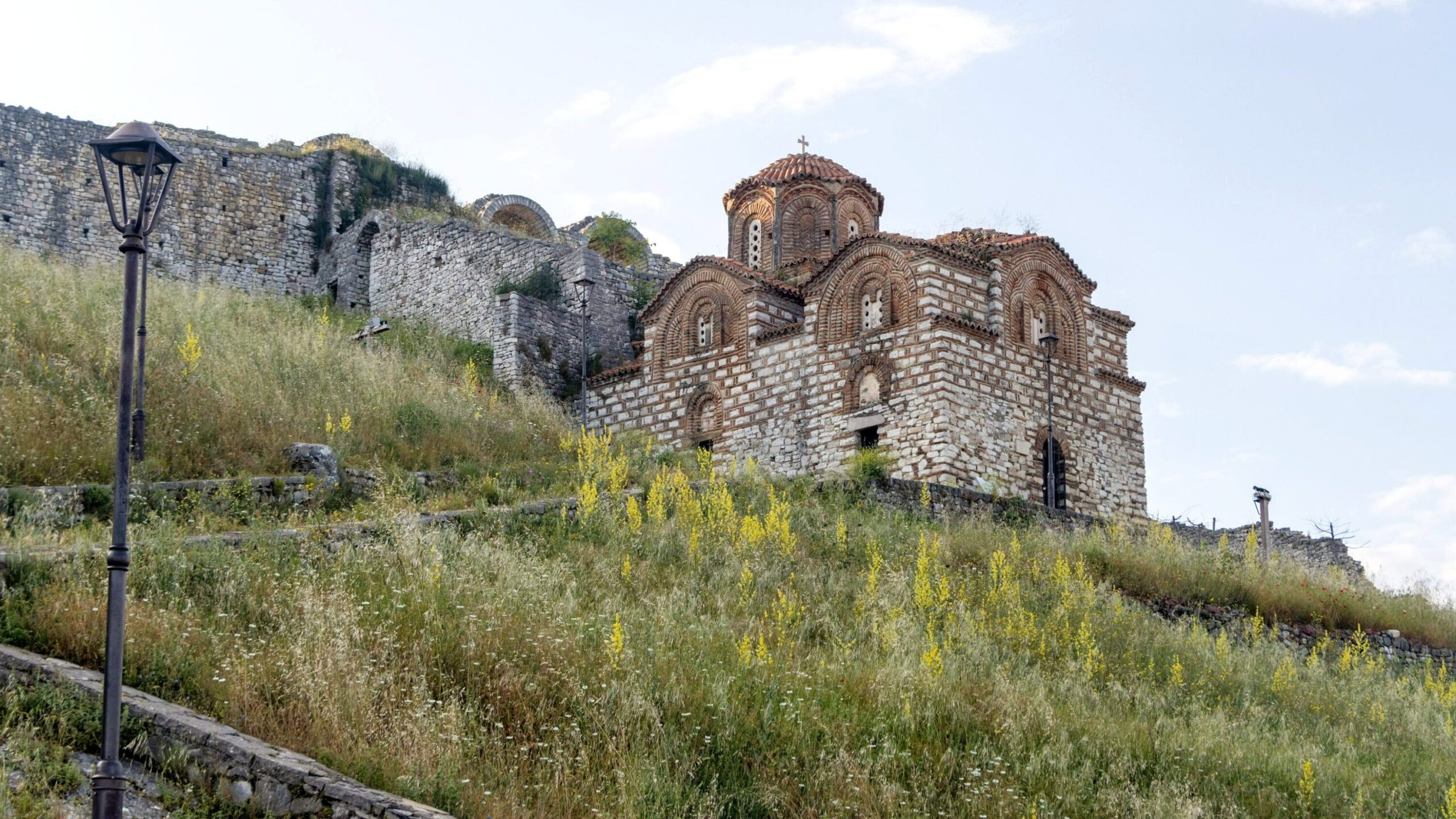 Medieval church on hill in Berat.