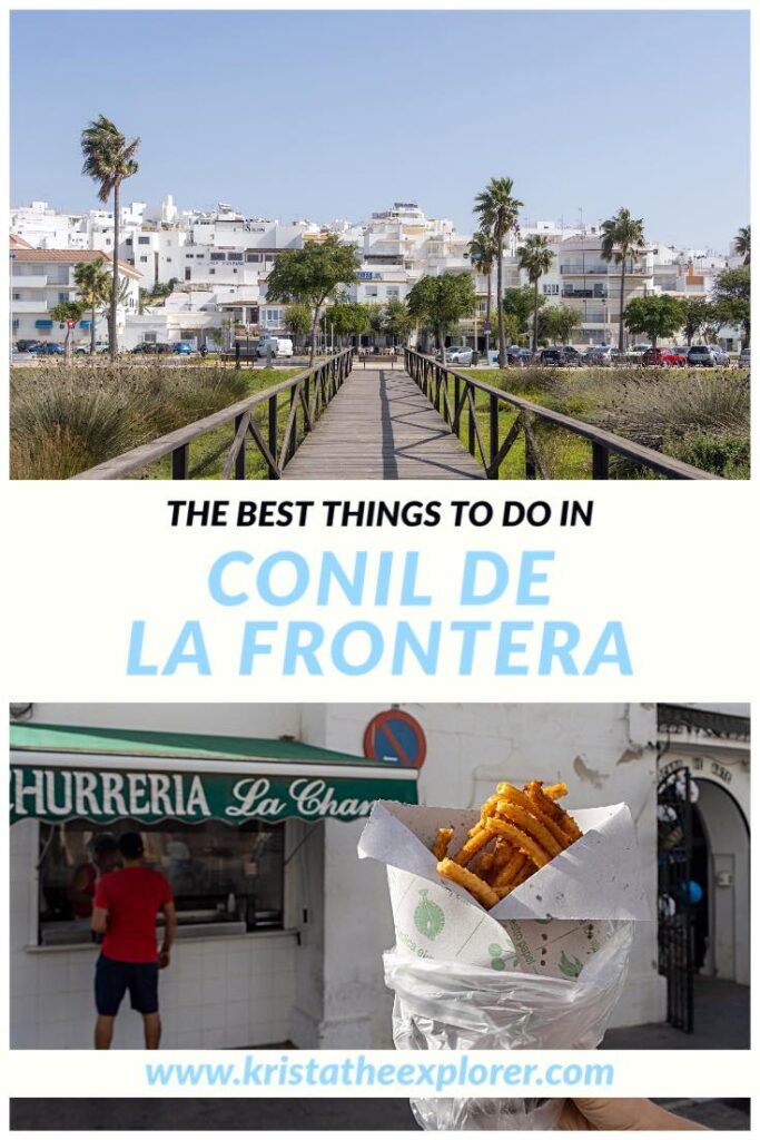 Boardwalk leading to beach and churros.