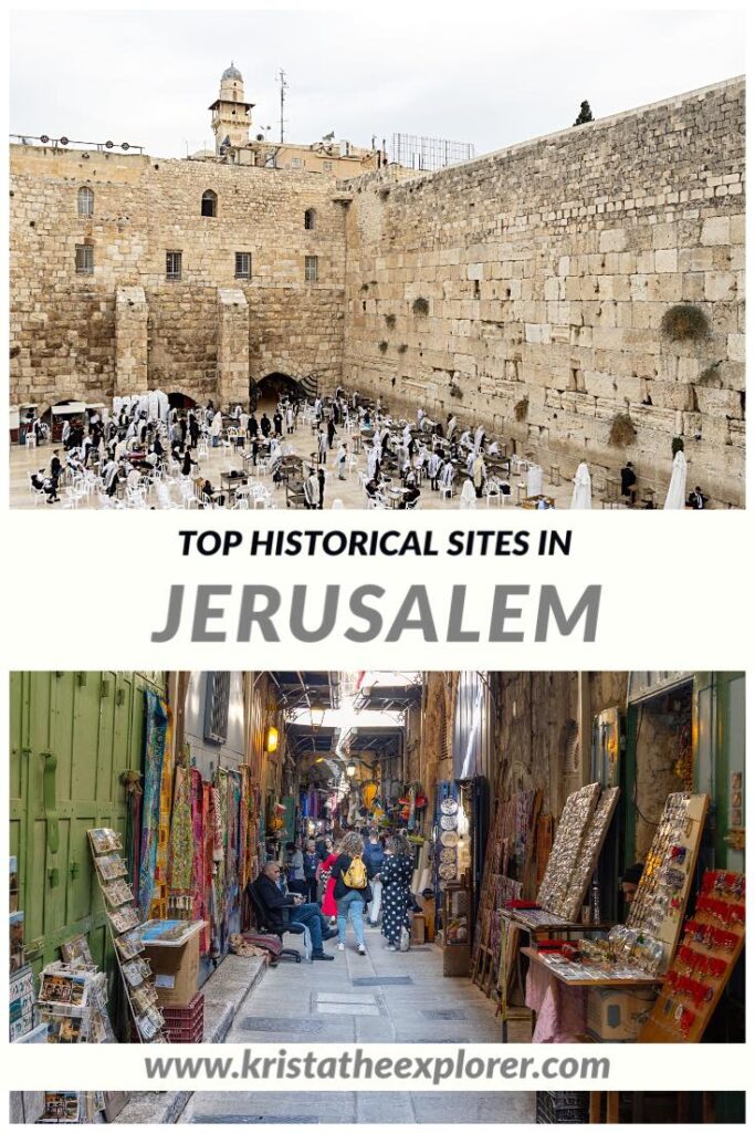 Western Wall and market stalls in Jerusalem. 