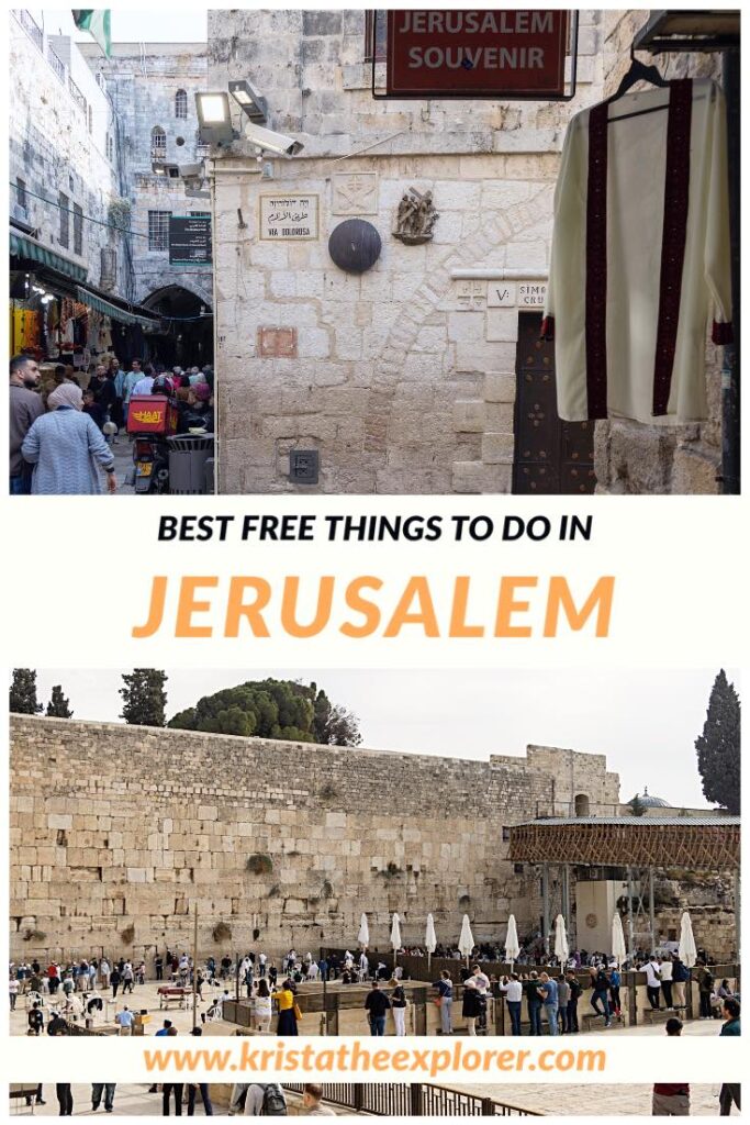 Street in Jerusalem and Western Wall.