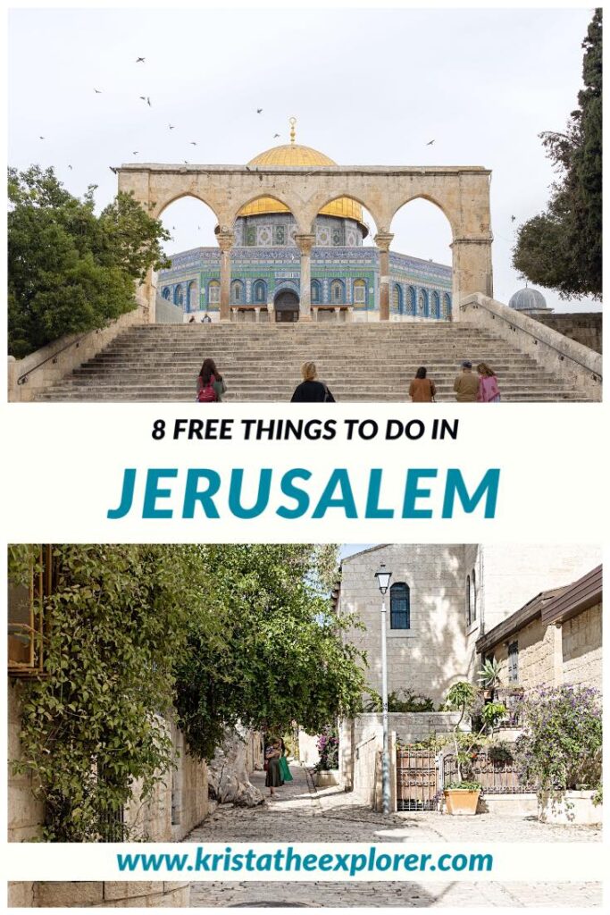 Steps leading up to Dome on the Rock and street in Jerusalem.