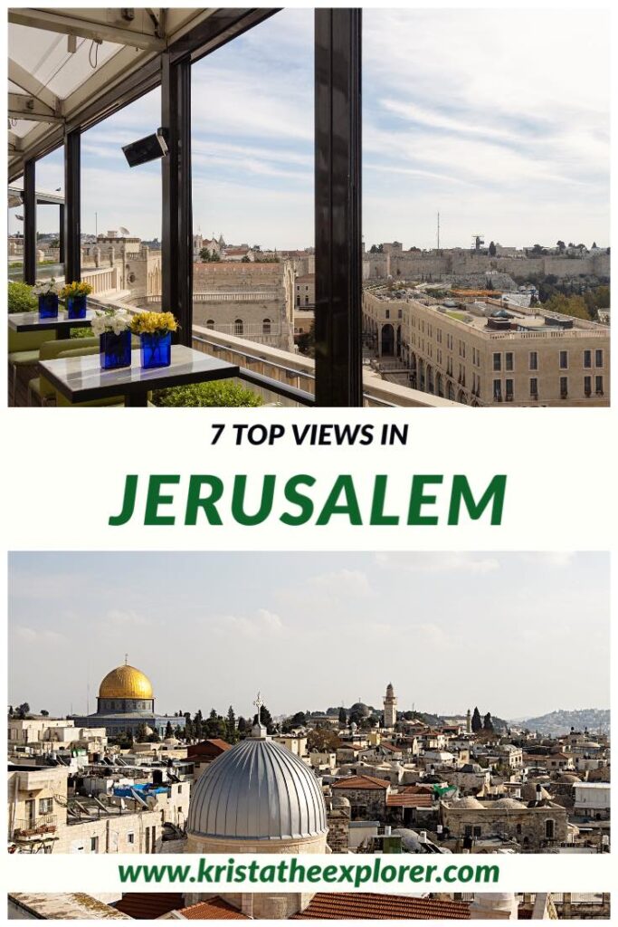 View from hotel and view over city of Jerusalem.