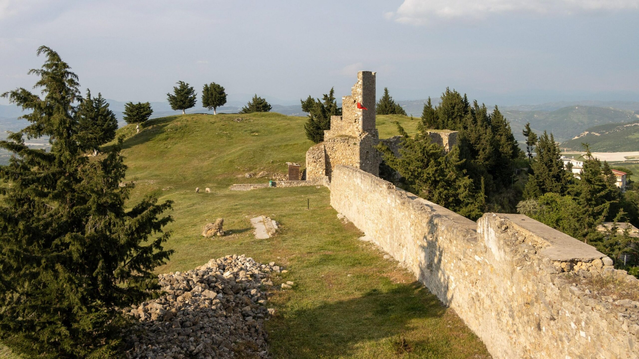 Ruins of medieval castle above Vlore.