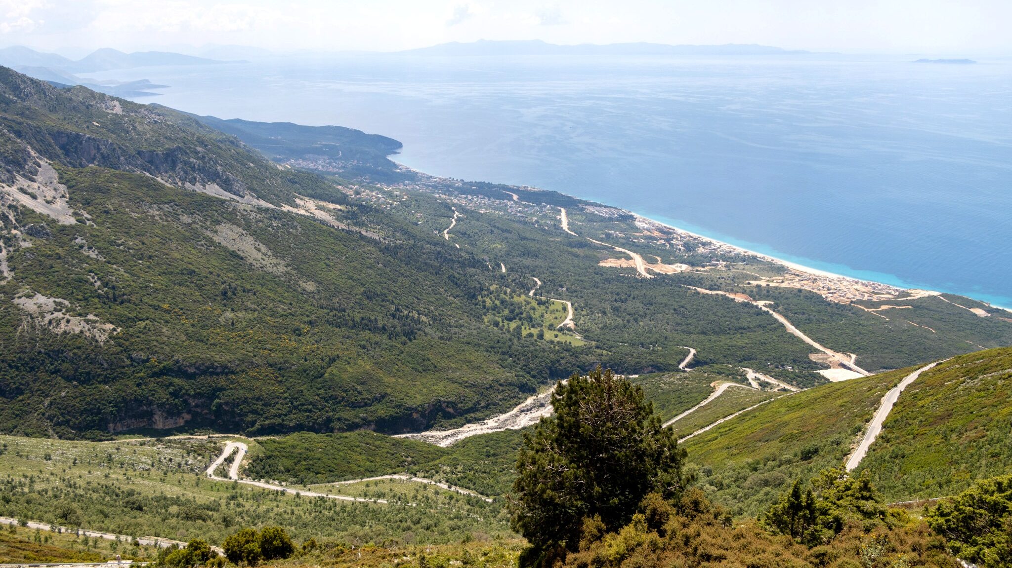 Long road winding through mountains. 