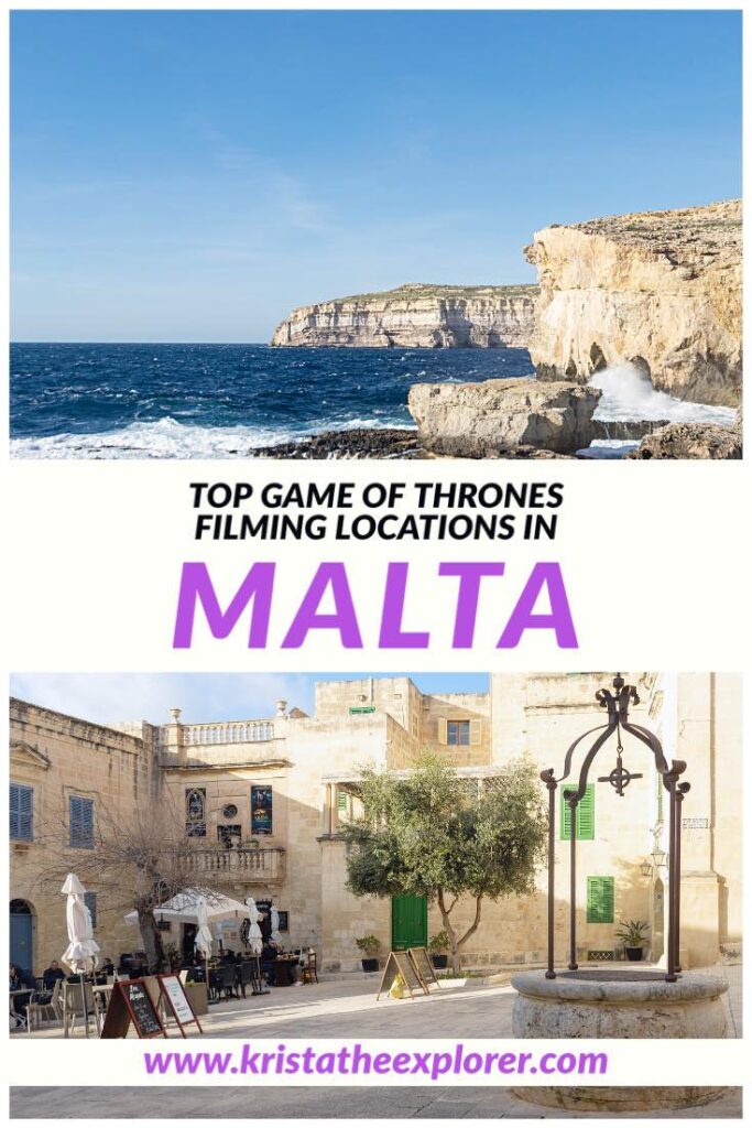 Coastline with cliffs and historic square in Mdina.