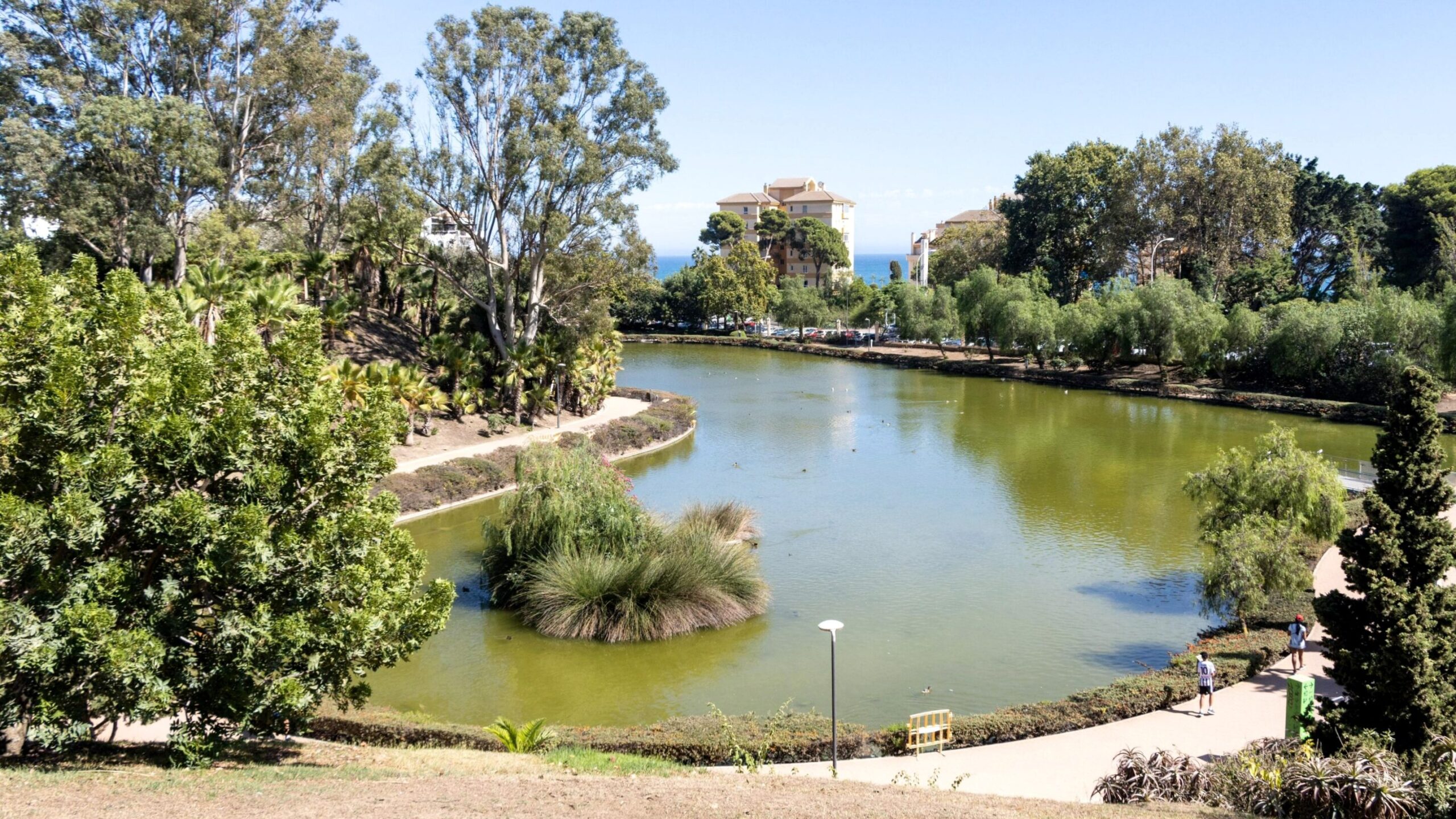 Large pond in park along Costa del Sol.