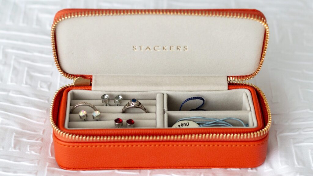 Stackers Burgundy Zipped Travel Jewellery Box main image 1